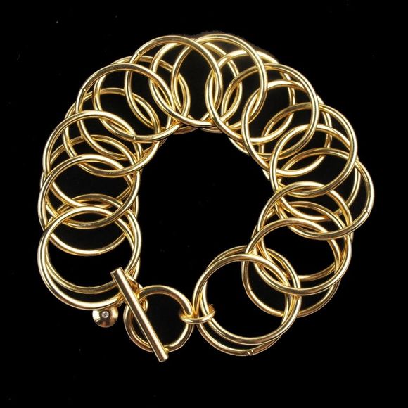 New J.Crew Multi Link Toggle Bracelet in Gold - Picture 2 of 2